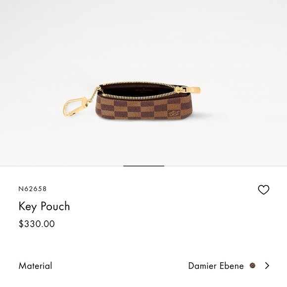 New! 100% Authentic!! Louis Vuitton Damier Ebene Key Pouch - Picture 11 of 12